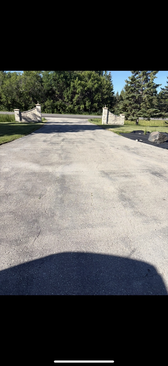 Driveway before asphalt sealing